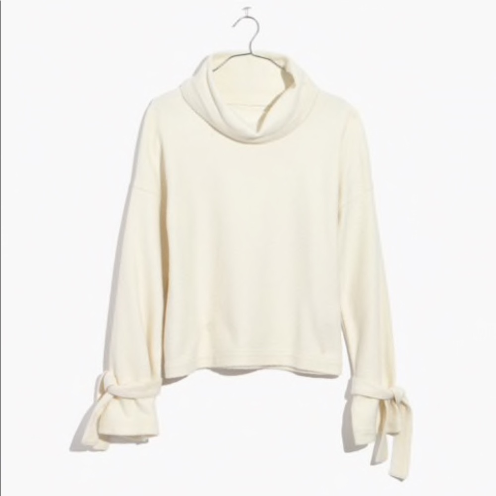 Madewell mockneck tie cuff top size medium